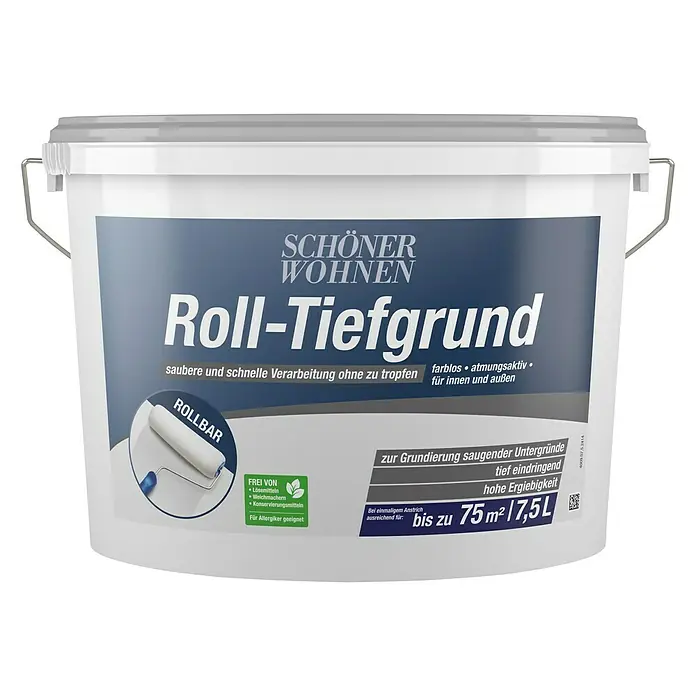 SCHÖNER WOHNEN-Farbe Grundierung Roll-Tiefgrund Hydrosol-Grundierung - Farblos, 7,5 l - Vorderansicht