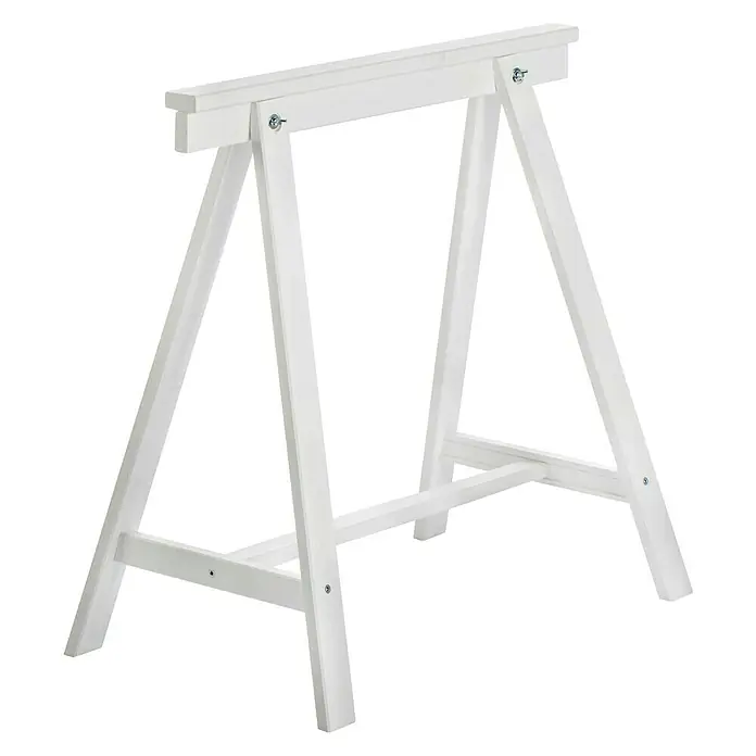 Astigarraga Holzbock Deco - Tragkraft: 400 kg bei 2 Holzböcken, Höhe: 72 cm, Kiefer, Weiß - Diagonale Ansicht