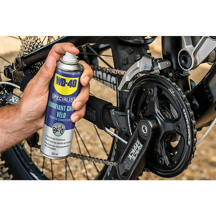 WD-40 Bike Lubricante de PTFE Lube All Conditions - 250 ml - Producto en uso