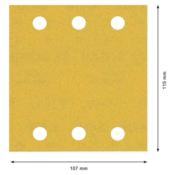 Bosch Expert Schleifblätter C470 - Körnung: 240, 115 x 107 mm, Klettbefestigung, 10 Stk. - Skizze
