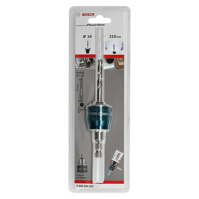 Bosch Prihvatni nastavak za krune Power Change - Šesterokutno 8,7 mm, Namijenjeno za: Bosch Power Change pile za provrte - Pogled sprijeda