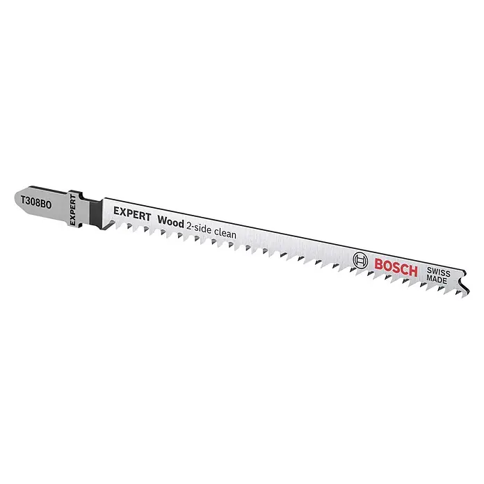Bosch Expert Stichsägeblätter Wood 2-Side Clean T308 BO - 3 Stk., T-Schaft - Diagonale Ansicht