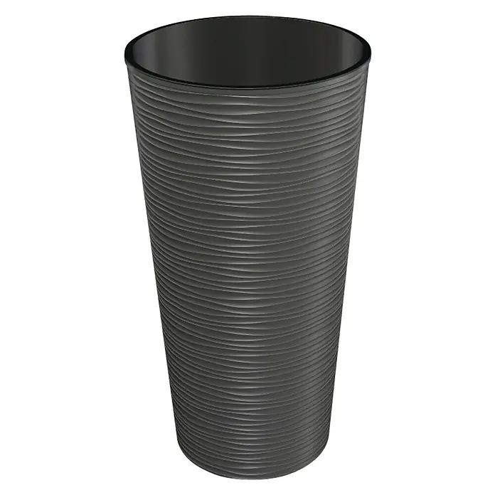 Visoka okrugla posuda za biljke Aurora - Vanjska dimenzija (ø x V): 30 x 57 cm, Plastika, Antracit - Pogled sprijeda