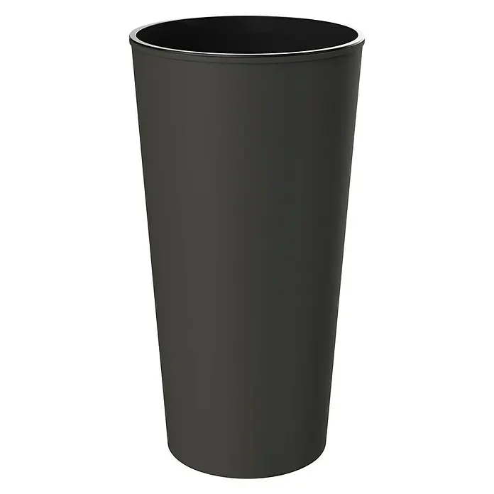 Visoka okrugla posuda za biljke Aurora - Vanjska dimenzija (ø x V): 30 x 57 cm, Plastika, Antracit - Pogled sprijeda