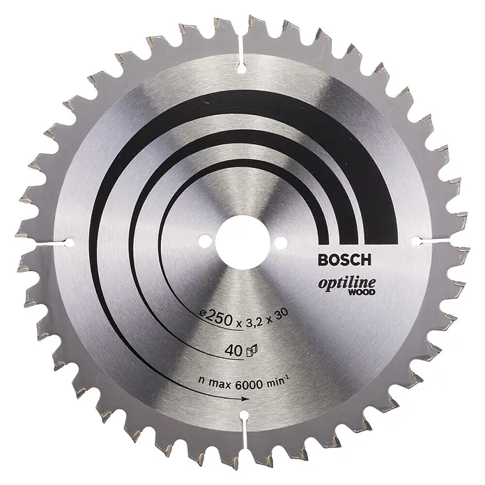 Bosch Kreissägeblatt Optiline Wood - 254 mm, Bohrung: 30 mm, 40 Zähne - Vorderansicht