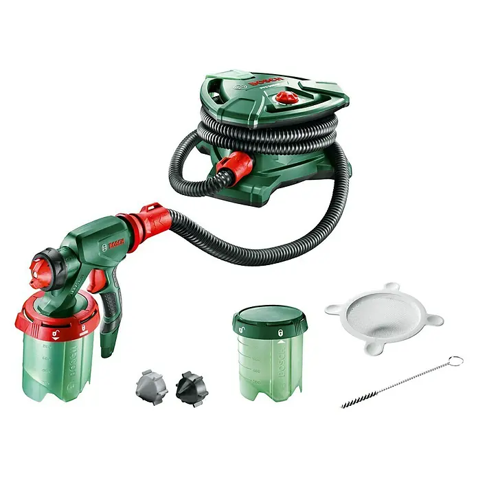 Bosch Farbsprühsystem PFS 5000 E - Geeignet für: Alle Farbarten, Nennaufnahme: 1.200 W, 1.000 ml - Diagonale Ansicht