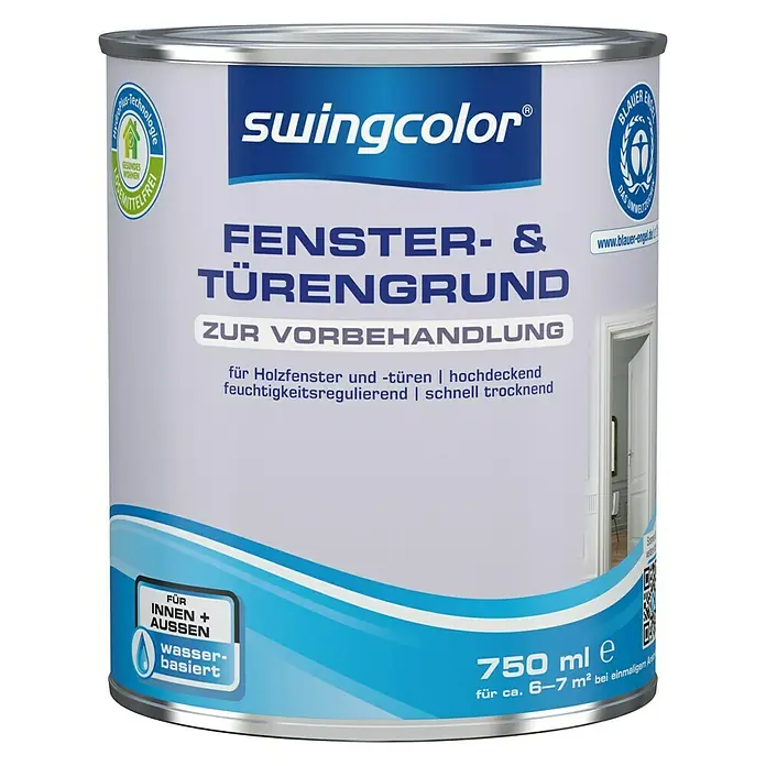swingcolor Grundierung Fenster- & Türengrund Acryl - Weiß, 750 ml - Vorderansicht