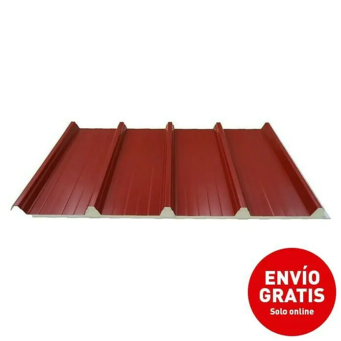 Panel de sándwich  aislante Sodipenta - 3 m x 1 m x 15 mm, Rojo - Vista angular