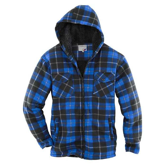 Terrax Workwear Herren-Hemd - Konfektionsgröße: XXXL, Blau/Schwarz kariert - Vorderansicht