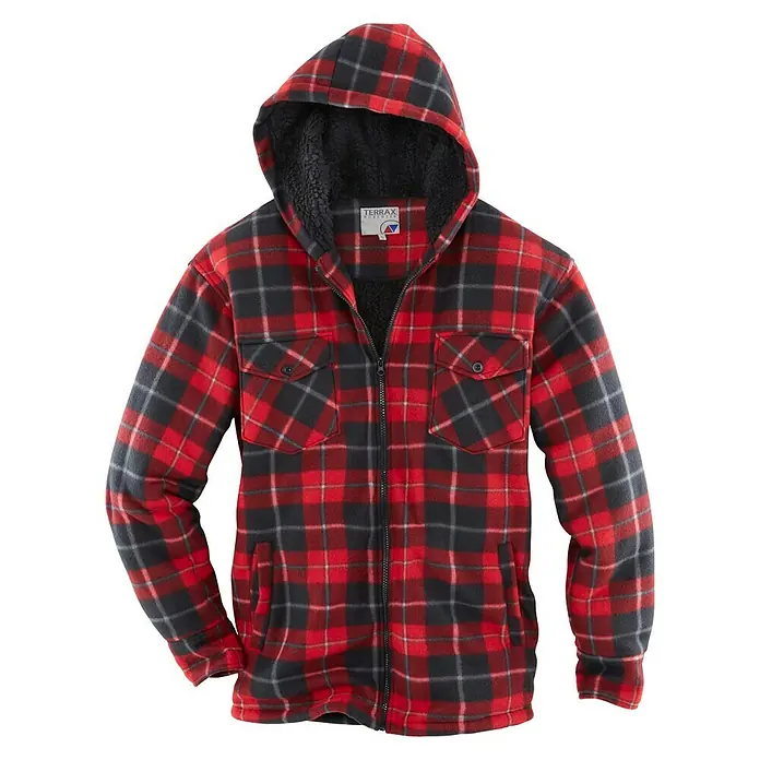 Terrax Workwear Herren-Hemd - Konfektionsgröße: M, Rot/Schwarz kariert - Vorderansicht