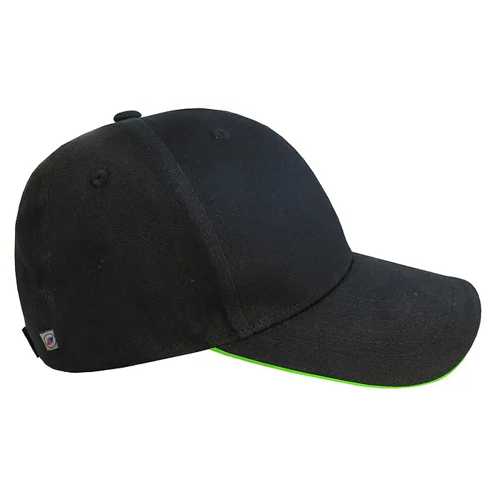 Terrax Workwear Truckerkappe - Einheitsgröße, Schwarz/Limette - Rechte Seitenansicht