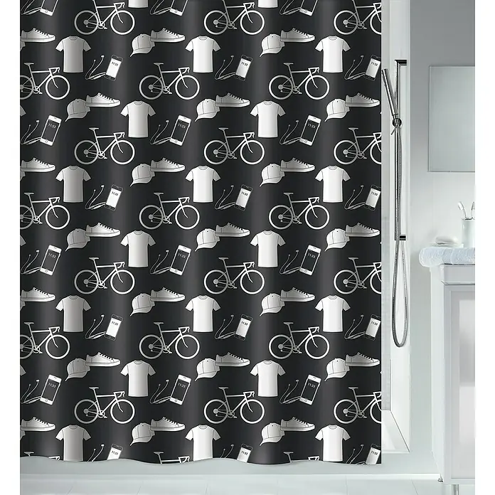Spirella Duschvorhang Patchwork - 180 x 200 cm - Stimmungsaufnahme
