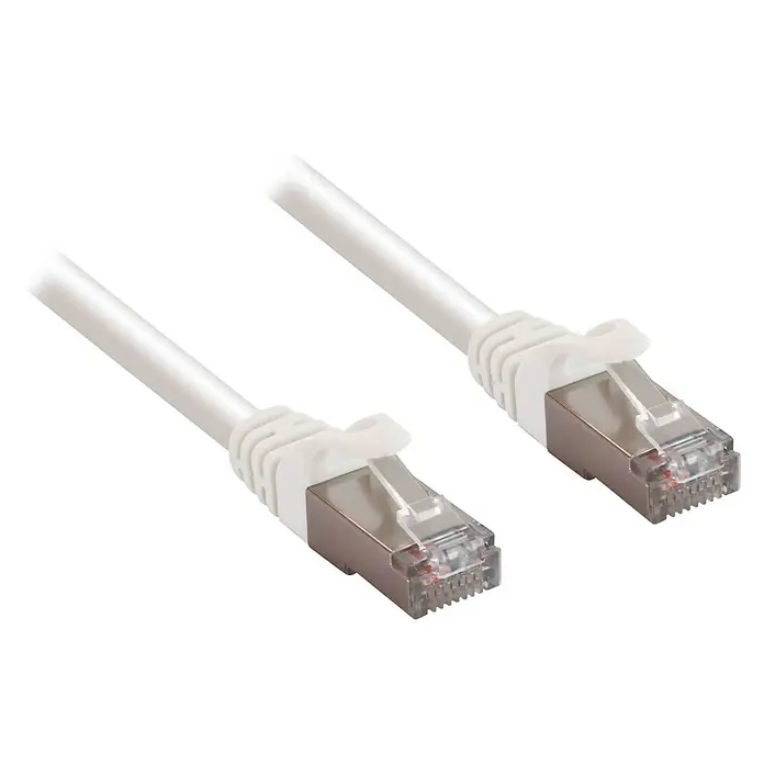 Cable telefónico Ethernet Rj45 - CAT7, Largo: 20 m, Blanco - Vista angular