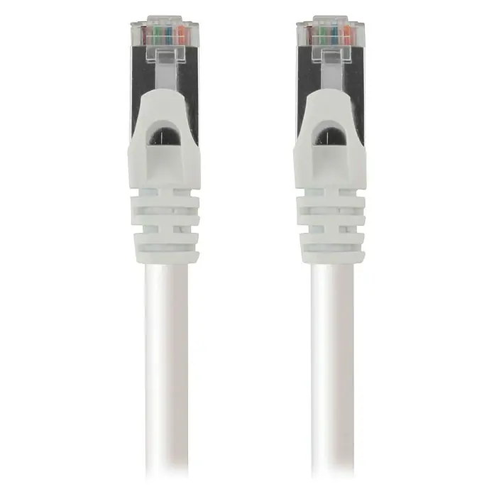 Cable telefónico Ethernet Rj45 - CAT7, Largo: 20 m, Blanco - Vista descendente