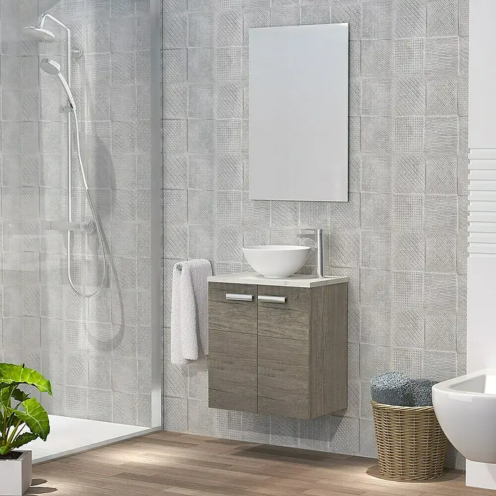 Conjunto de mueble de baño Zen - 50 cm, 3 piezas, Nebraska, Mate - Foto ambiente
