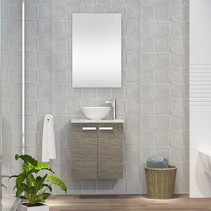 Conjunto de mueble de baño Zen - 50 cm, 3 piezas, Nebraska, Mate - Foto ambiente