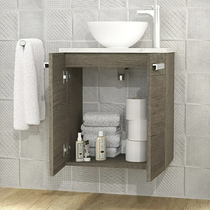 Conjunto de mueble de baño Zen - 50 cm, 3 piezas, Nebraska, Mate - Foto ambiente