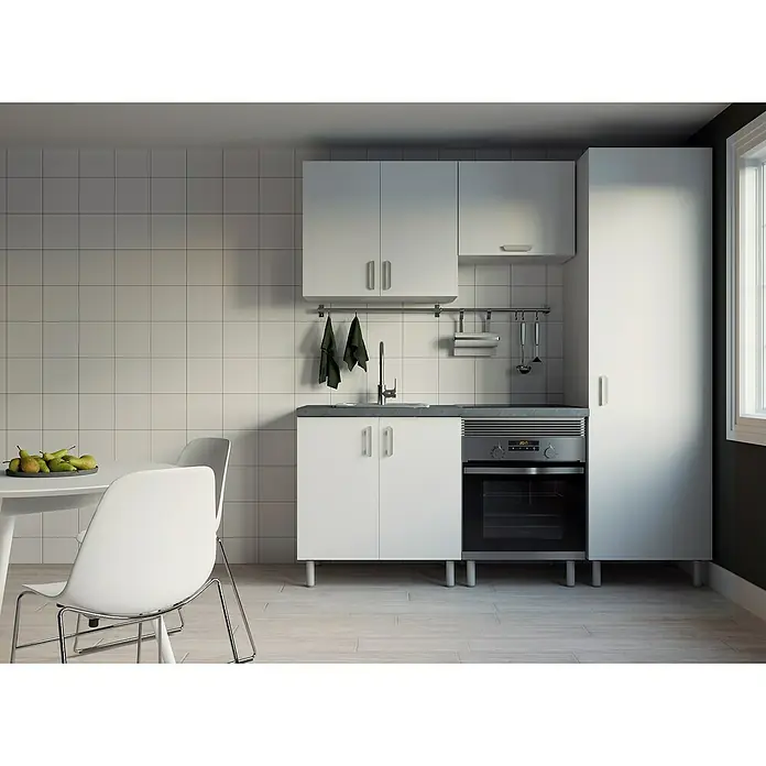 Top Element Cocina compacta C - Ancho: 2 m, Sin electrodomésticos, Blanco, 5 pzs. - Foto ambiente