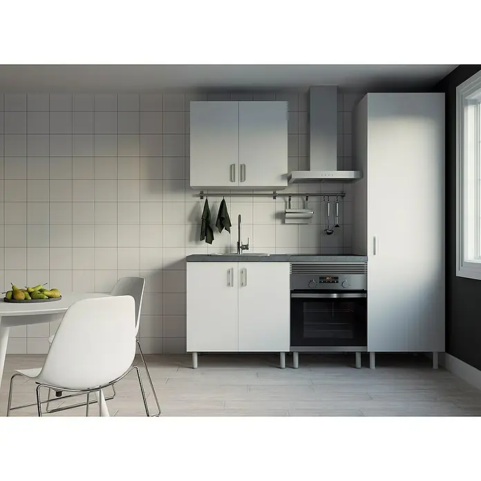 Top Element Cocina compacta - Ancho: 2 m, Sin electrodomésticos, Blanco, 4 pzs. - Foto ambiente