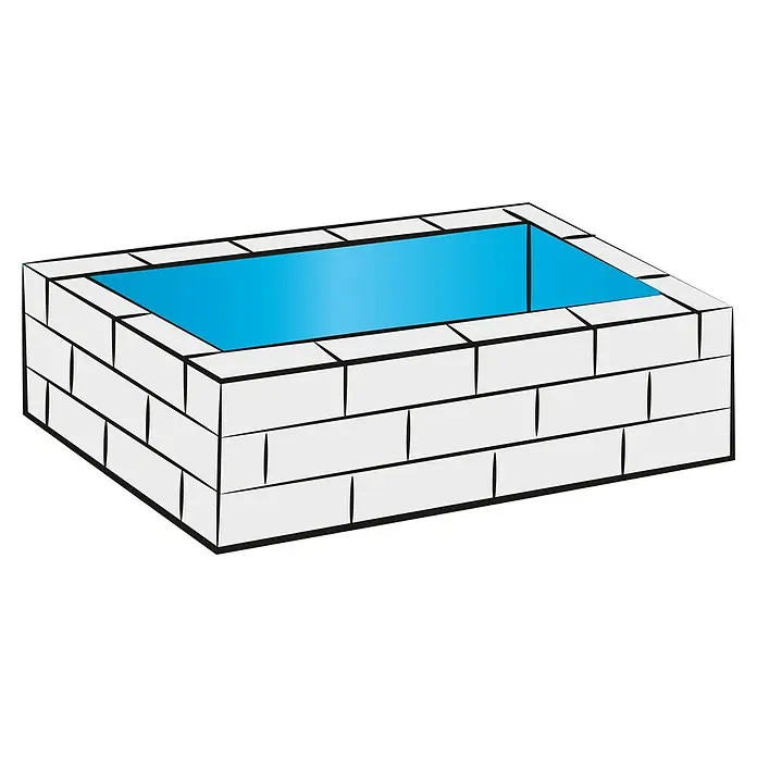 Steinbach Ökopool Classic - L x B x H: 700 x 350 x 145 cm, 32 m³, Blau - Skizze