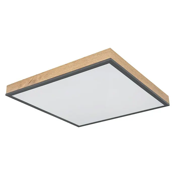 Globo Doro LED-Panel - 24 W, L x B x H: 45 x 45 x 6,5 cm, Braun, Warmweiß - Diagonale Ansicht