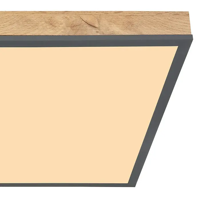 Globo Doro LED-Panel - 24 W, L x B x H: 45 x 45 x 6,5 cm, Braun, Warmweiß - Detailaufnahme