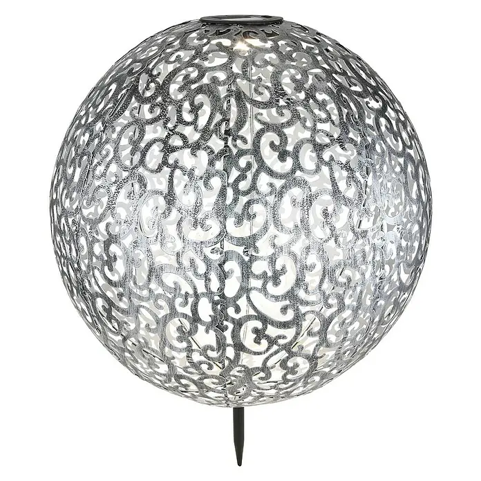 Globo Solarleuchte - Silber, 40 x 51 cm - Vorderansicht