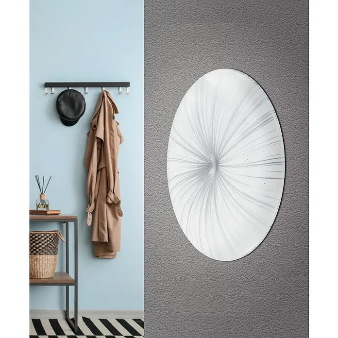 Eglo LED-Deckenleuchte rund NIEVES - 10 W, Ø x H: 310 mm x 6 cm, Weiß, Warmweiß - Stimmungsaufnahme