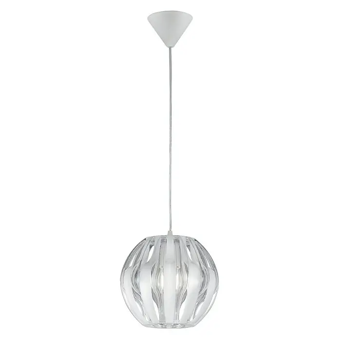 Trio Lighting Lámpara colgante redonda Pumpkin - 40 W, Ø x Al: 23 x 150 cm, Blanco, E27