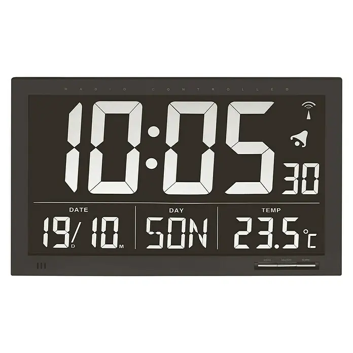 Reloj despertador - Negro, 36,8 x 23 cm - Vista frontal