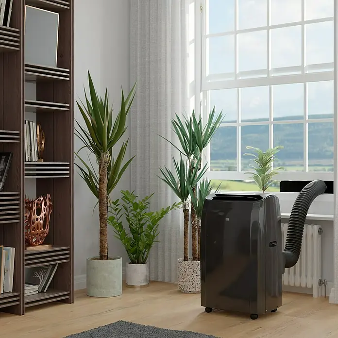 TCL Mobilni klima uređaj - Crne boje, Maksimalna snaga hlađenja po uređaju u BTU/h: 9.000 BTU/h, Površina prostorije: 26 m² - Živopisni prikaz