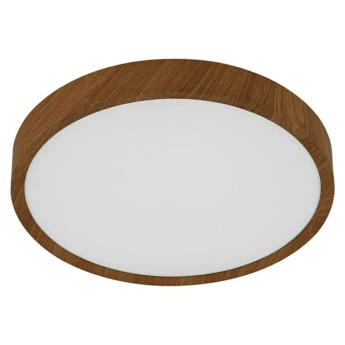 Eglo LED-Deckenleuchte rund MUSURITA - 19,5 W, Ø x H: 340 mm x 6 cm, Holz, Warmweiß - Diagonale Ansicht
