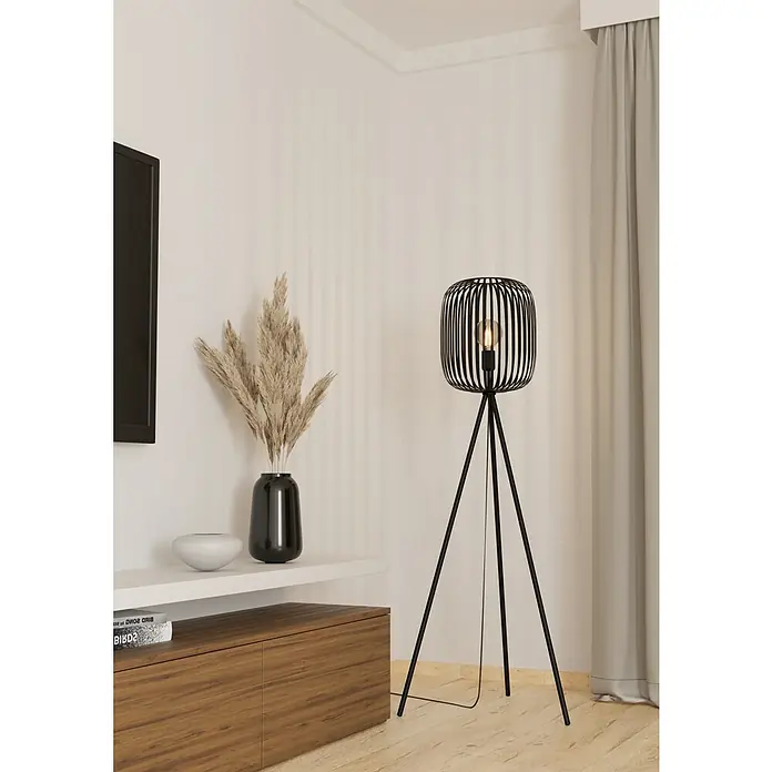 Eglo Romazzina Stehleuchte - 40 W, Höhe: 140,5 cm, Schwarz, E27 - Stimmungsaufnahme