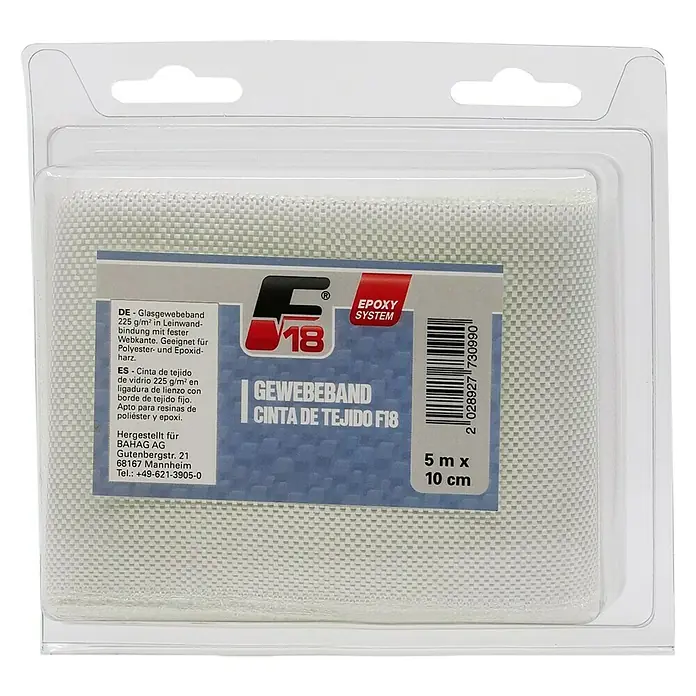 F18 Glasgewebeband - L x B: 5 m x 10 cm - Vorderansicht