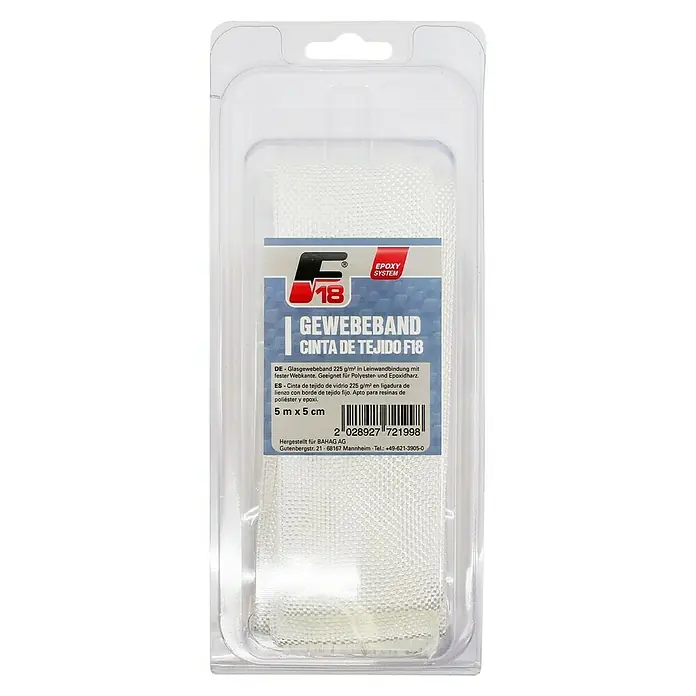 F18 Glasgewebeband - L x B: 5 m x 5 cm - Vorderansicht