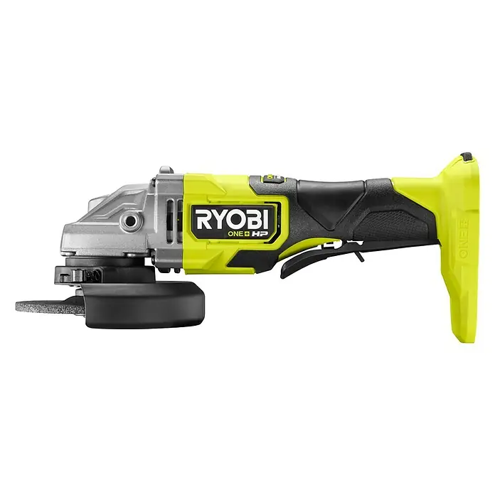 Ryobi ONE+HP Akku-Winkelschleifer RAG18X-0 Performance - 18 V, Ohne Akku, Durchmesser Scheibe: 125 mm - Linke Seitenansicht