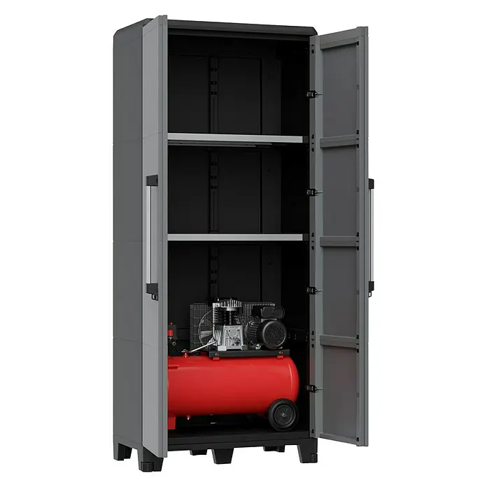 Terry Transforming Armario de PVC PRO Modular - L x An x Al: 43,6 x 78 x 184,4 cm, Capacidad de carga: 50 kg/balda - Vista angular