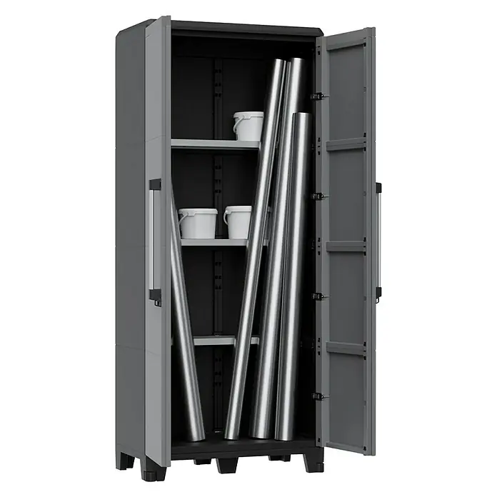 Terry Transforming Armario de PVC PRO Modular - L x An x Al: 43,6 x 78 x 184,4 cm, Capacidad de carga: 50 kg/balda - Vista angular
