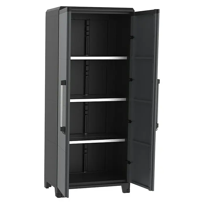 Terry Transforming Armario de PVC PRO Modular - L x An x Al: 43,6 x 78 x 184,4 cm, Capacidad de carga: 50 kg/balda - Vista angular