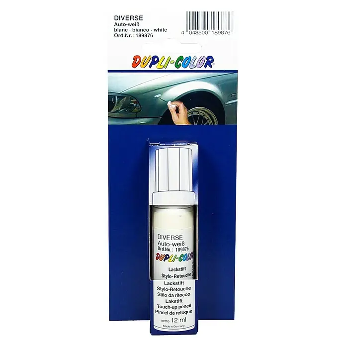 Dupli-Color Auto acryllakstift - Wit, Glanzend, 12 ml - Vooraanzicht