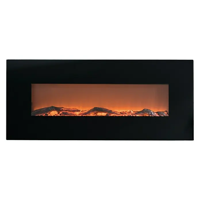 Voltomat HEATING Samostojeći i zidni kamin Flat - Crne boje, 1.600 W - Pogled sprijeda