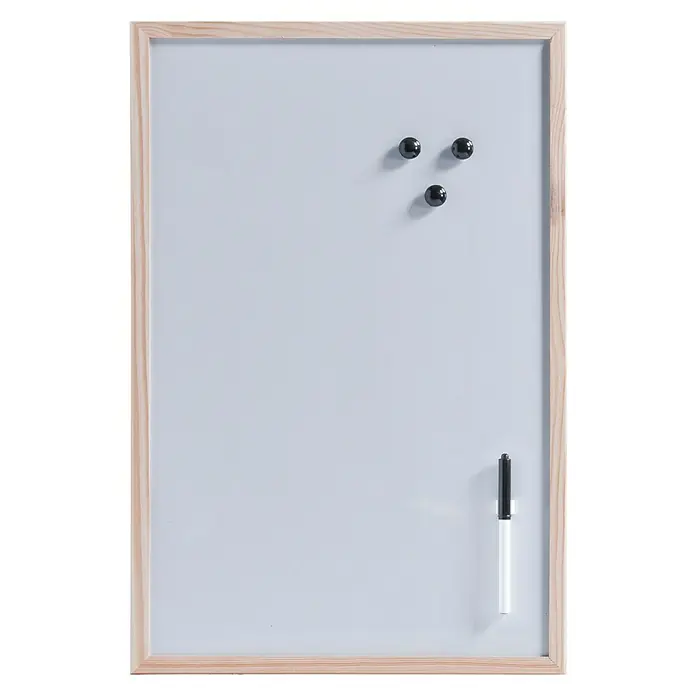 Zeller Present Magnetna ploča za pisanje - 60 cm x 40 cm x 14 mm, Metal, Natur, uklj. olovka, držač olovke, 3 magneta, ušice za vješanje - Pogled sprijeda