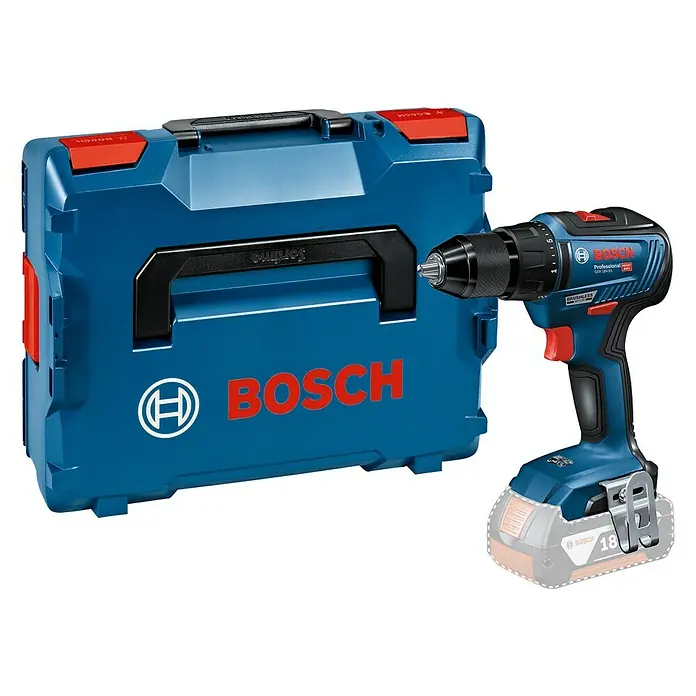 Bosch Professional Akku-Bohrschrauber GSR 18V-55 - 18 V, Ohne Akku, Leerlaufdrehzahl: 0 U/min - 1.800 U/min, Kunststoffkoffer - Diagonale Ansicht