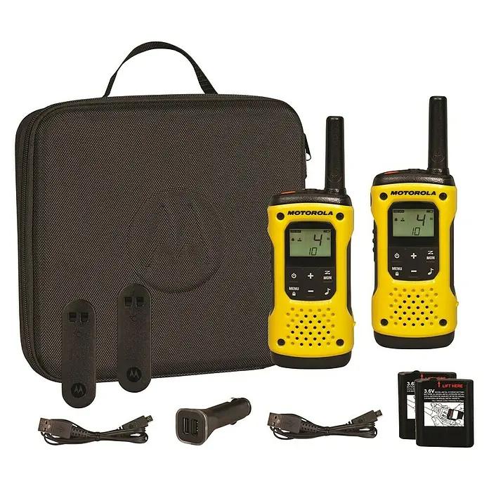 Motorola Walkie talkies TLKR T92 H2O - Alcance: 10 km, Amarillo - Vista angular