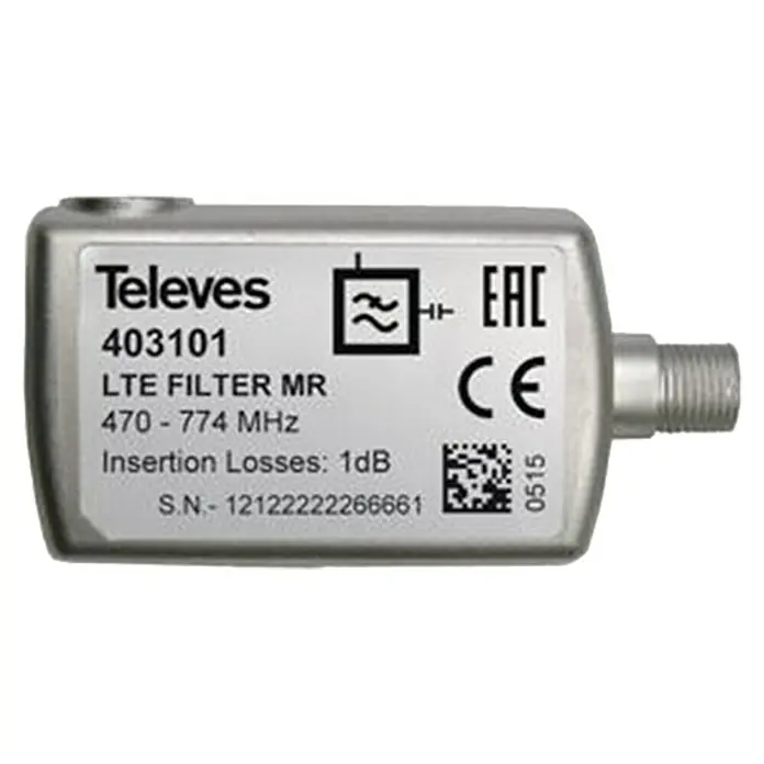 Televés Filtro LTE F 470 774MHZ - Plateado, 1 ud. - Vista frontal