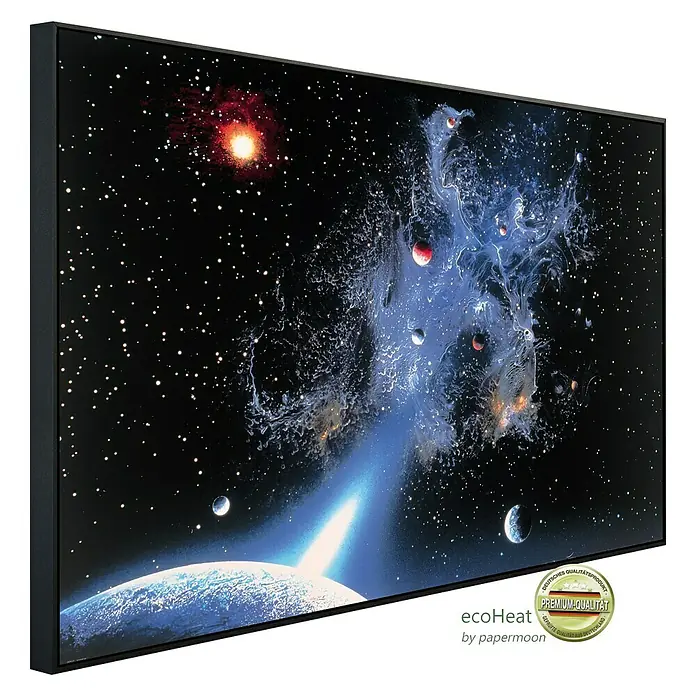 Papermoon Infrarot-Bildheizkörper Universum - 60 x 60 cm, 350 W - Diagonale Ansicht