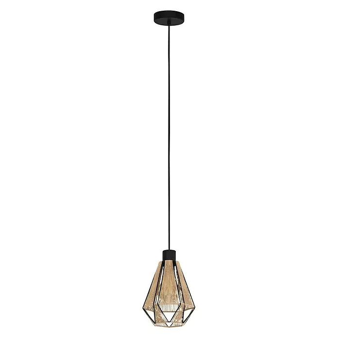 Eglo Pendelleuchte ADWICKLE - 40 W, L x B x H: 17 x 14,5 x 11 cm, Schwarz, E27, 1 Stk. - Vorderansicht