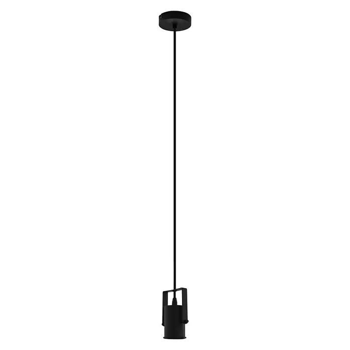 Eglo Pendelleuchte CALARI - 40 W, L x B x H: 9,5 x 6,5 x 15 cm, Schwarz, E27 - Vorderansicht