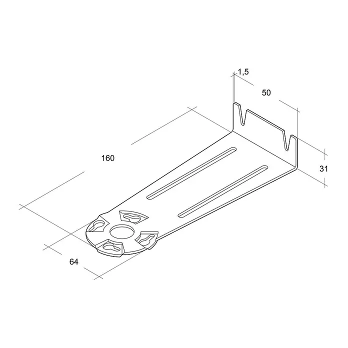Air-Circle Konsole - Passend für: Rohrradialventilator 100 - 125, 2 Stk. - Vorderansicht