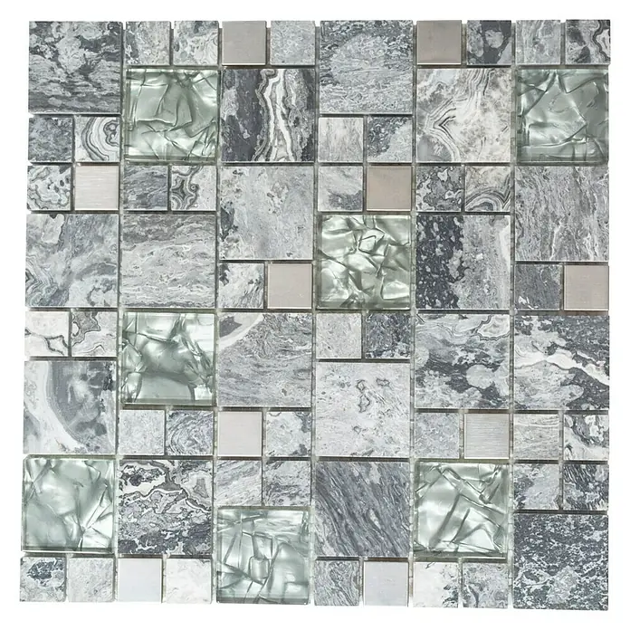 Mosaikfliese Crystal Mix XCM MC609 - 30 x 30 cm, Grau, Matt - Ansicht von oben